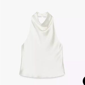 Zara Satin Effect Halter Top